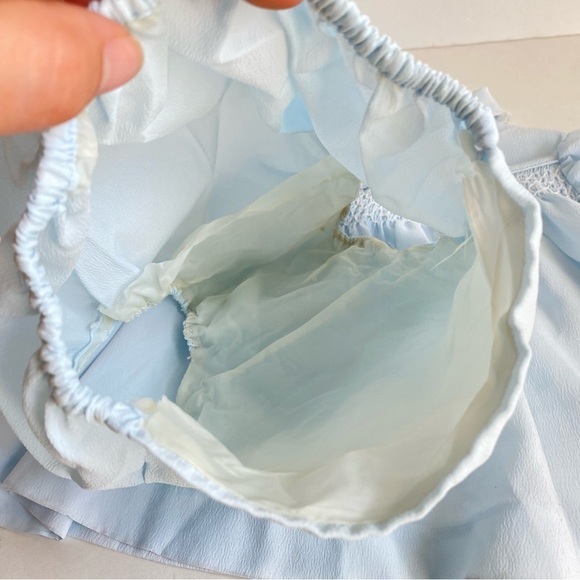 Vintage 80s Baby Clothes Dresses Diaper Cover Bloomers 3 6 Months Girls Blue - Picture 8 of 12